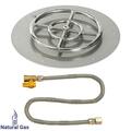 American Fireglass 18 In. Round Stainless Steel Flat Pan With Match Light Kit - Natural Gas SS-RFPMKIT-N-18
